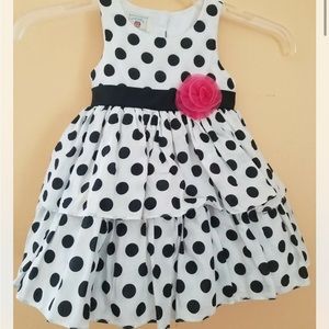 Marmellata Toddler Girls Sleeveless Dress Black White Polka Dot Ruffle 18M